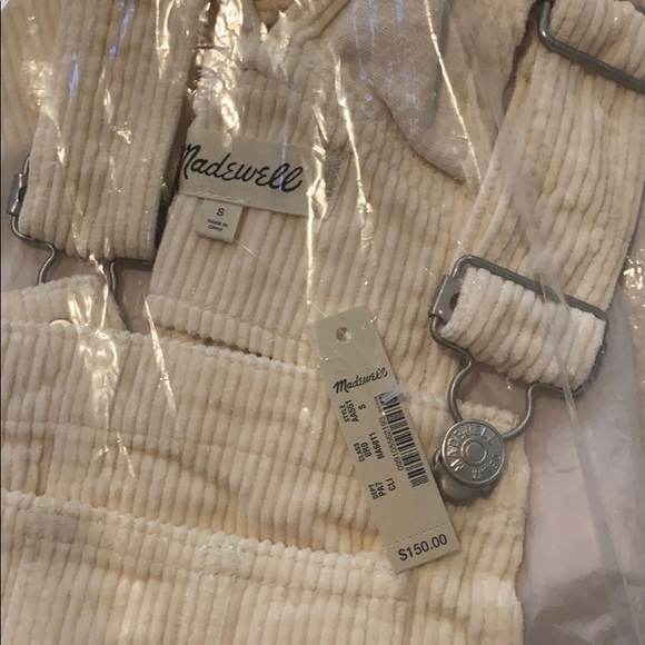 Madewell ivory corduroy overalls, size S - Picture 5 of 5